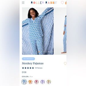 Blue and white roller rabbit pajamas! Worn once!